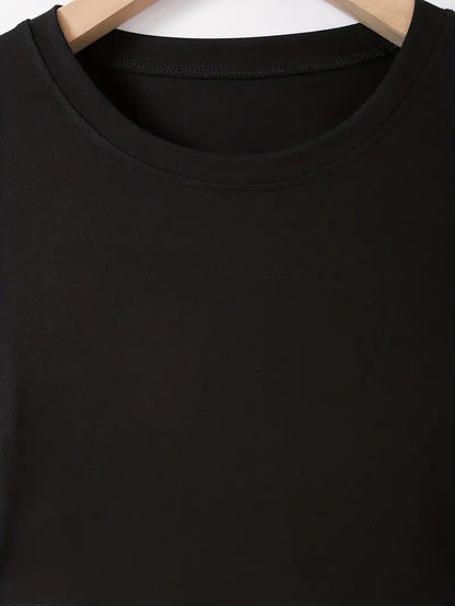 Women's Short Top Christmas Crop Top INS Style Spicy Girl Basic Short Sleeve Round Neck T-Shirt