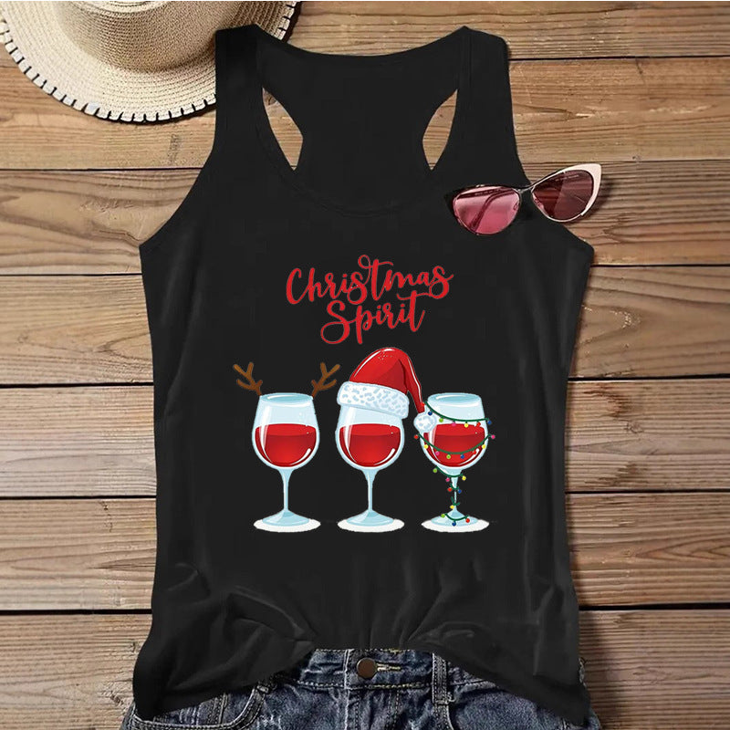Women's Independence Day Printed Christmas Print Tank Top