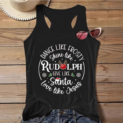 Women's Independence Day Printed Christmas Print Tank Top