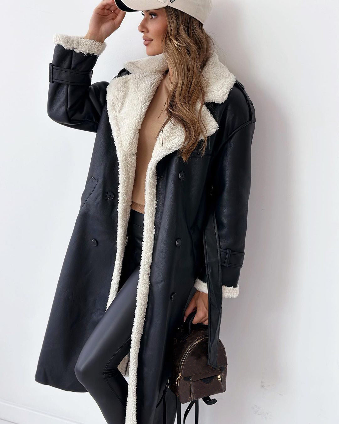 Winter Jacket With Belt Fashion Double Breasted Lapel Windbreaker Women's Long Trench Coat Mid-length Overcoat Clothing