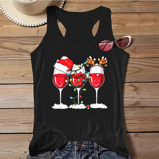 Women's Independence Day Printed Christmas Print Tank Top