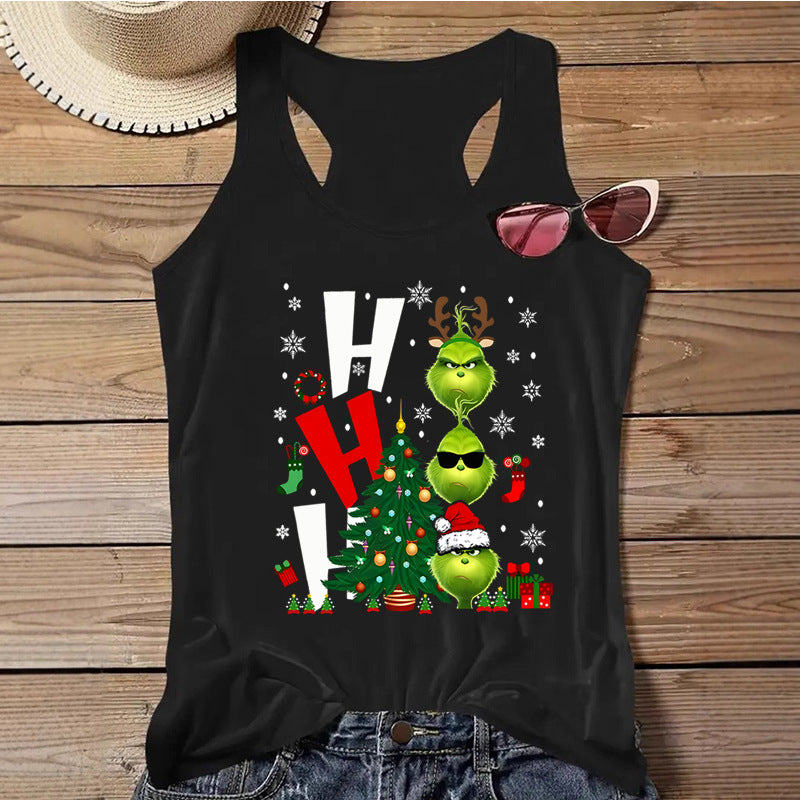 Women's Independence Day Printed Christmas Print Tank Top