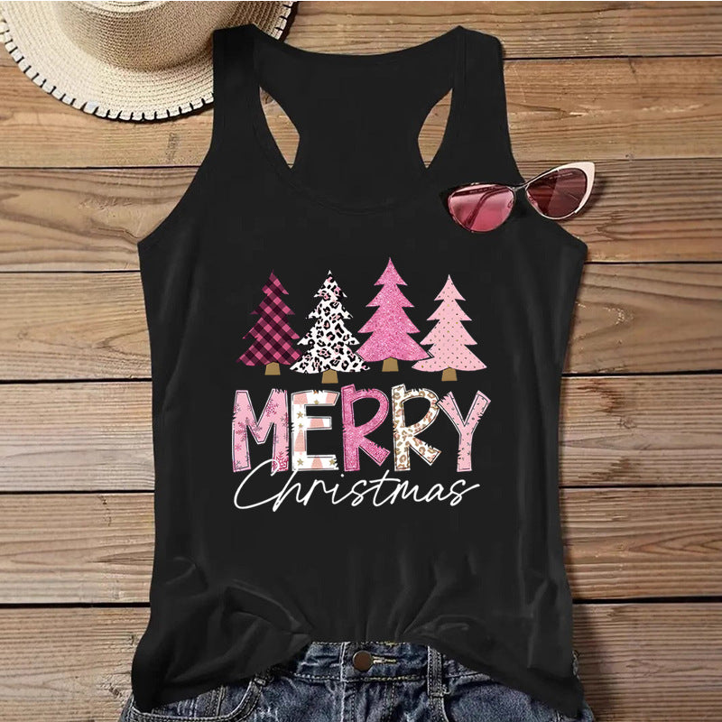 Women's Independence Day Printed Christmas Print Tank Top