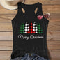 Women's Independence Day Printed Christmas Print Tank Top